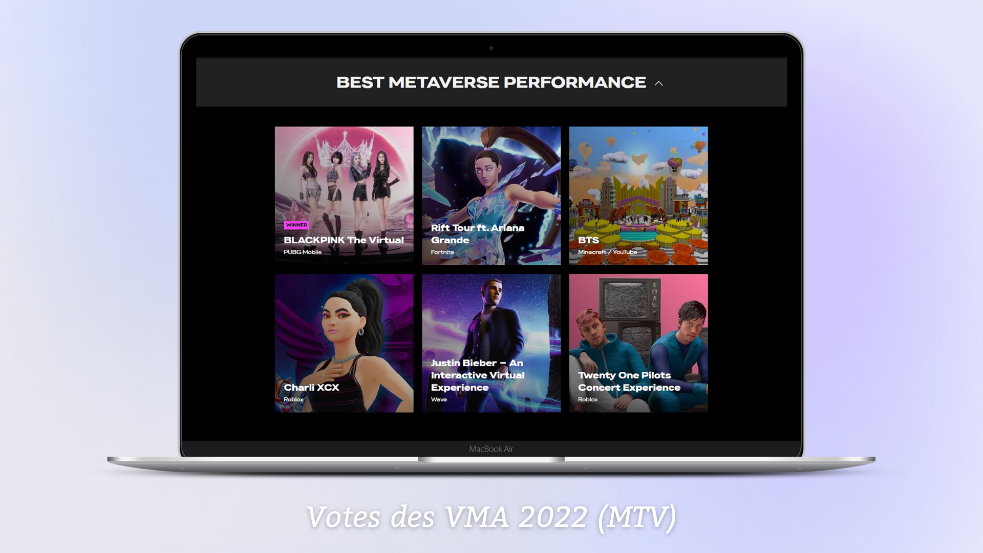Catégorie meilleure performance dans le métaverse VMA