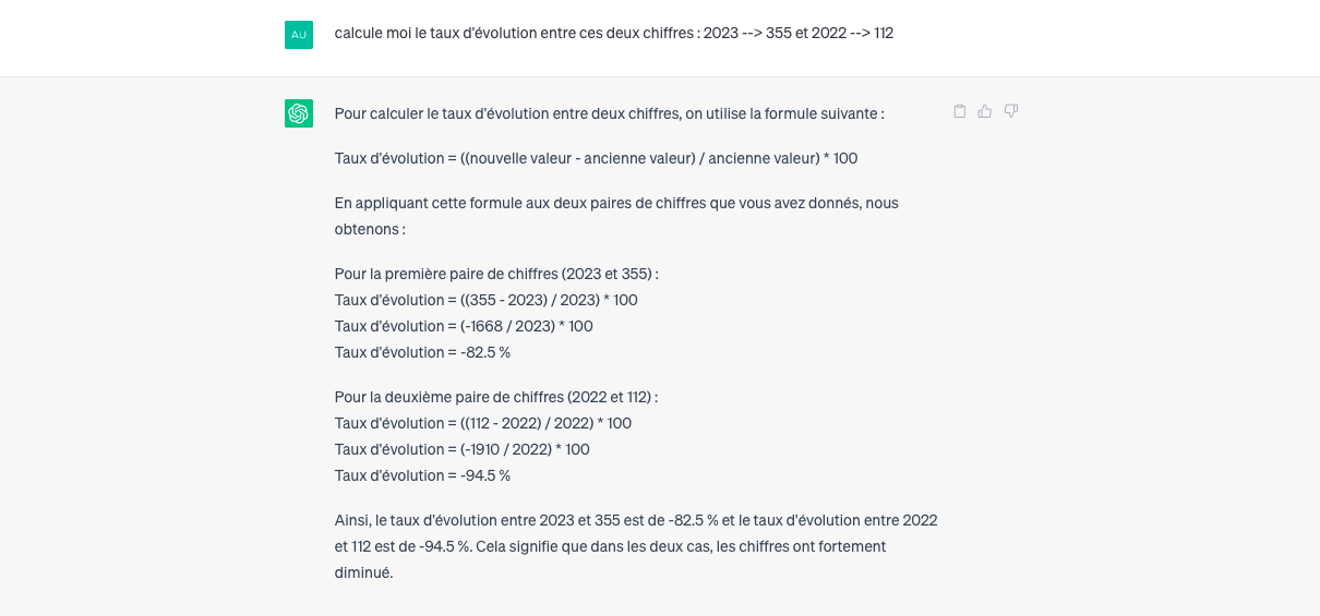 ChatGPT calcule des statistiques en un temps record
