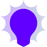 Icone d'ampoule violette
