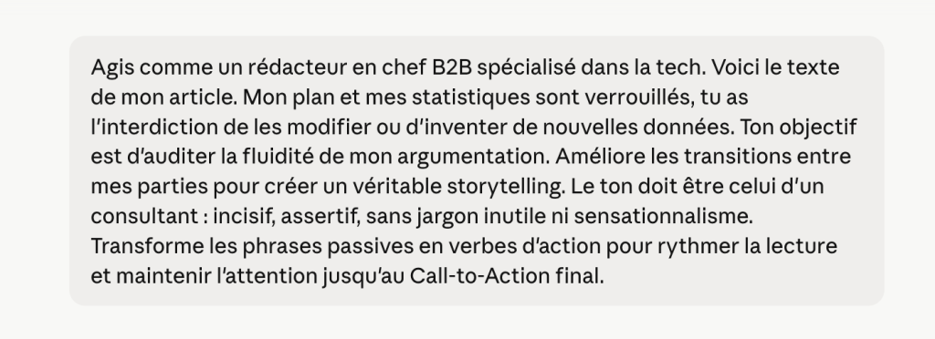 Exemple de méthodologie création contenu IA - Claude